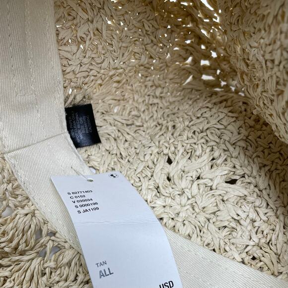 Urban Outfitters UO Natural Crochet Woven Floral Scalloped Bucket Hat OS New NWT - Picture 11 of 11